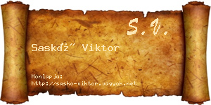 Saskó Viktor névjegykártya